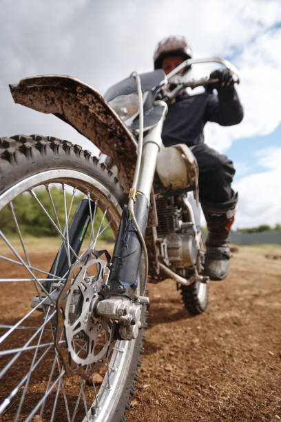 istock Dirty motorbike wheel 1257697761