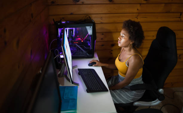 istock Woman working from home office. 1257699379