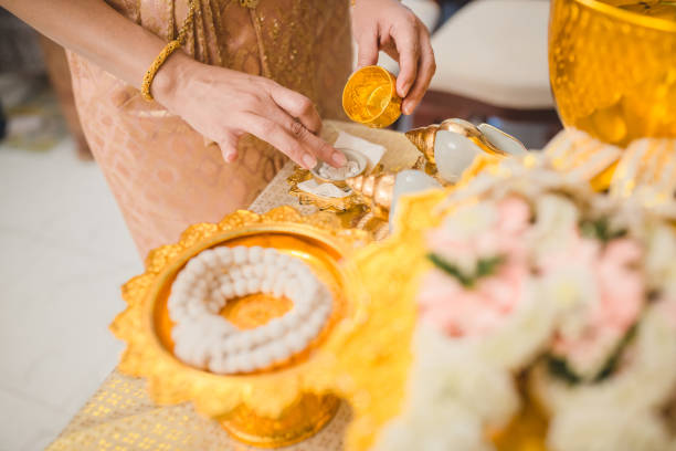 istock The bride is preparing things for her wedding ceremony in Thai style. 1257699497
