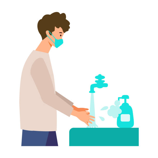 Vector Illustration Of Man Always Remember To Wash His Hands Concept Art  For Traveling In The New Normal Stock Illustration - Download Image Now -  iStock