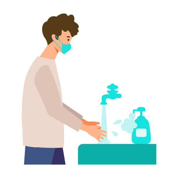 Vector Illustration Of Man Always Remember To Wash His Hands Concept Art For Traveling In The New Normal Stock Illustration - Download Image Now - iStock Vector Illustration Of Man Always Remember To Wash His Hands Concept Art For Traveling In The New Normal Stock Illustration - Download Image Now - iStock
