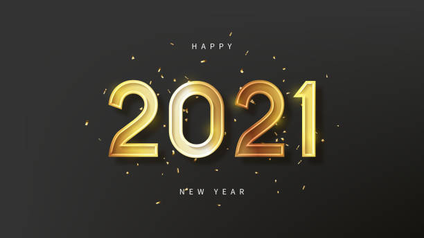 istock 2021 Happy New Year holiday card 1257701175