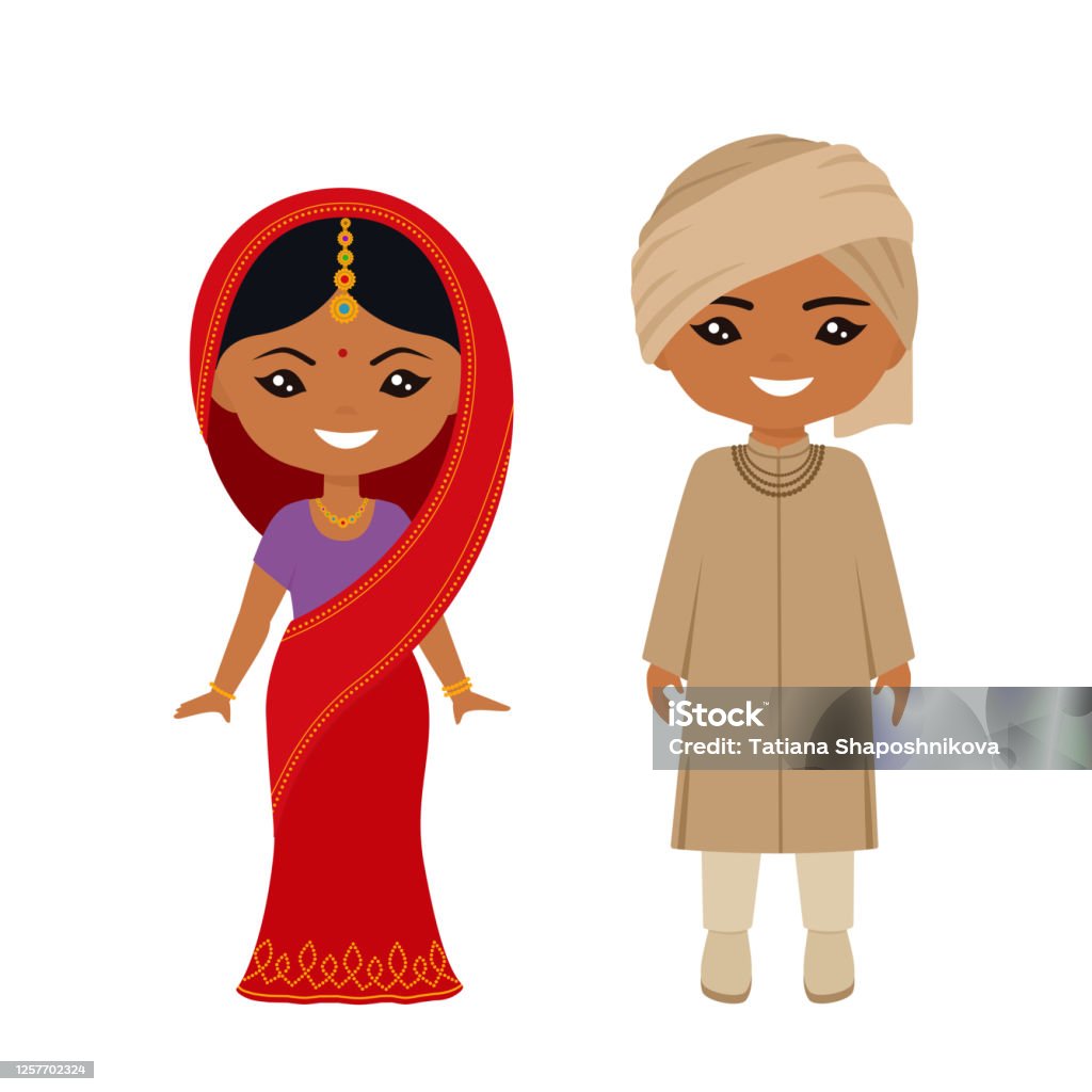 Cute Chibi Characters In National Indian Costume Flat Cartoon Style Stock Illustration - Download Image Now - iStock Cute Chibi Characters In National Indian Costume Flat Cartoon Style Stock Illustration - Download Image Now - iStock