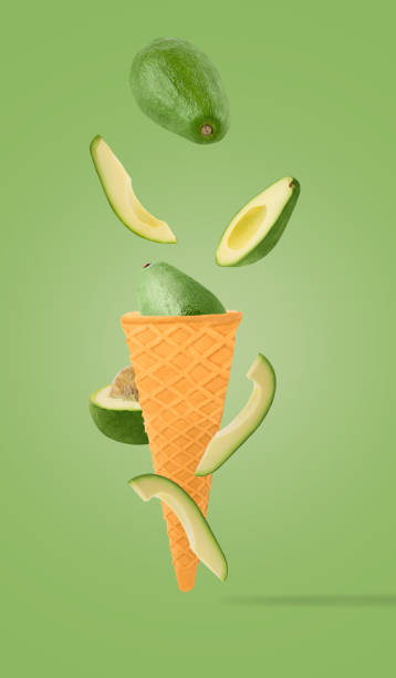 istock ice cream cones with ingredients falling in motion 1257703335