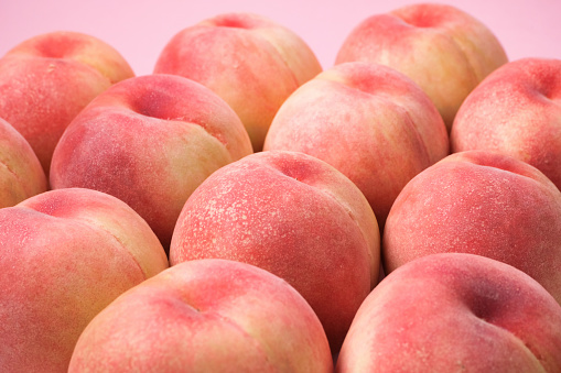 Peaches grown in Yamanashi prefecture in Japan