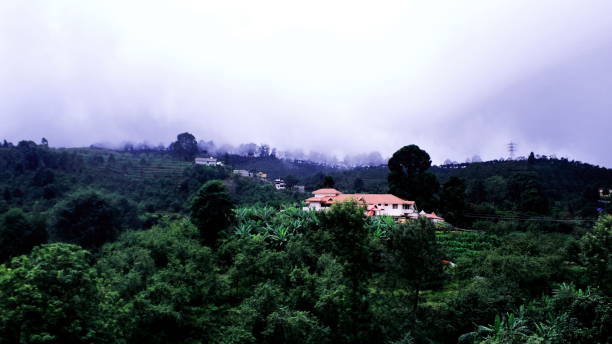 clouds covered view of palani hills in monsoon