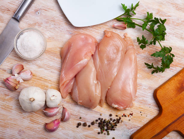 istock Raw chicken fillets and condiments 1257709149