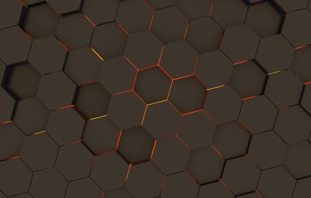 istock Duo tone hexagon 3D background texture. 3d rendering illustration. Futuristic abstract background. 1257710483