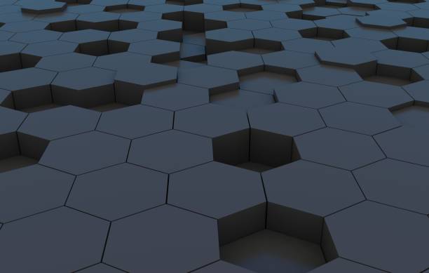 istock Duo tone hexagon 3D background texture. 3d rendering illustration. Futuristic abstract background. 1257710892