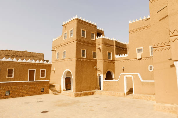 Al Subaie historic palace in Shaqra, Saudi Arabia. This house is traditional restored with clay bricks stock photo