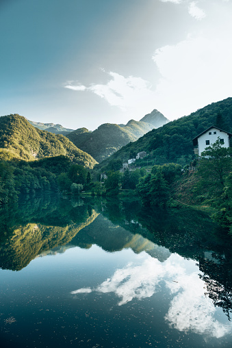 reflection of a lake in garfagnana