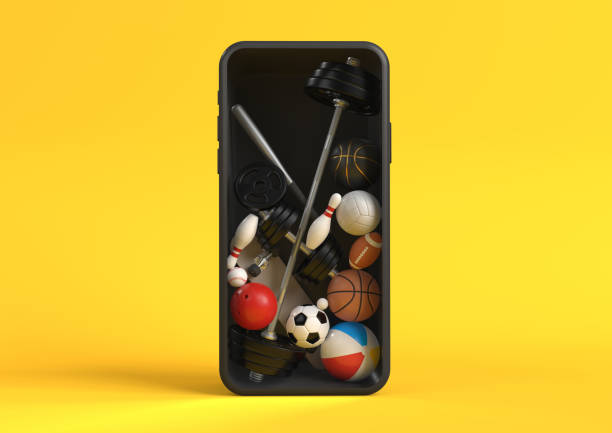 istock Online shopping concept on smartphone on yellow background 1257716966