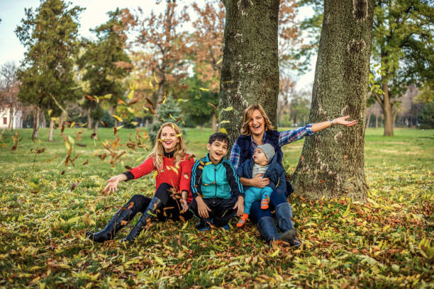 istock Young mother with her children 1257718163