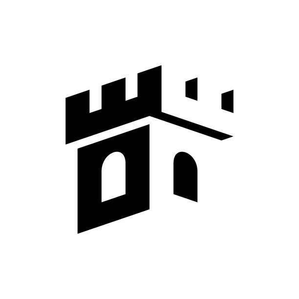 logo zamku - fort stock illustrations