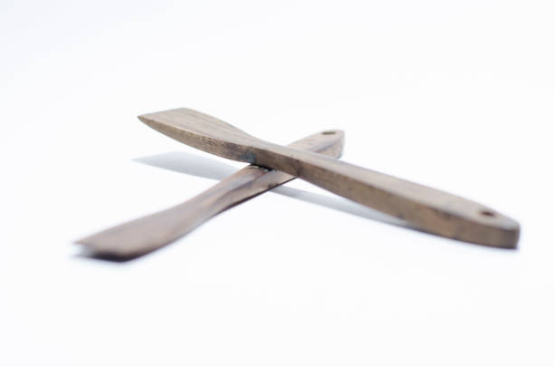 istock unique two tradtional wooden stir on isolated white background 1257720207