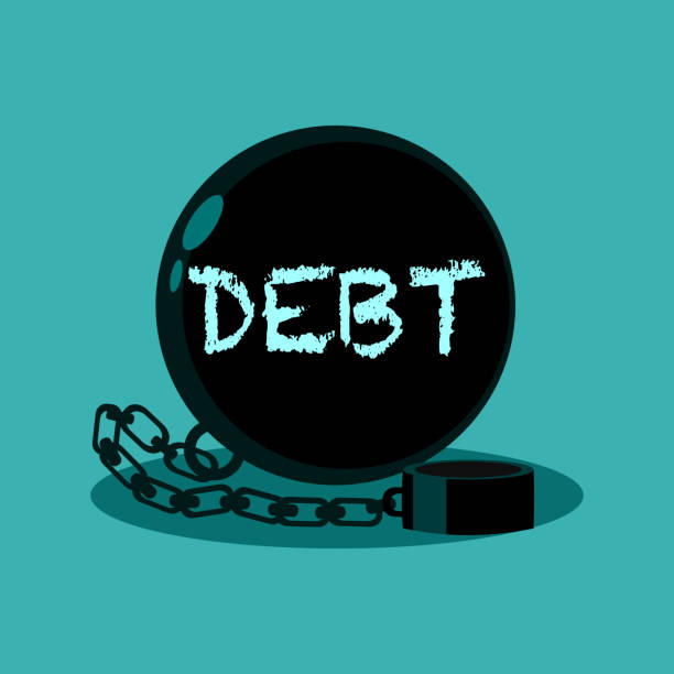 istock Debt metal. ideas about lack of financial freedom. vector iluustration 1257720586