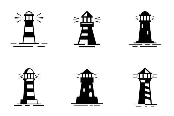 набор логотипа маяка - 4814 stock illustrations