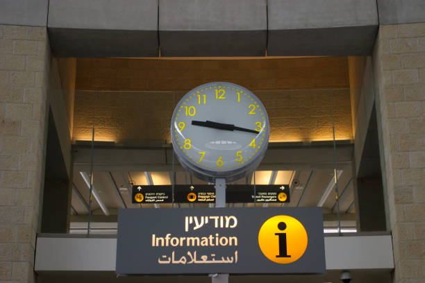 Airport terminal arrival departure timetable flight in Tel Aviv international airport