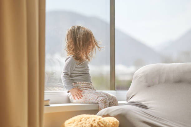 istock Tired baby girl after playing 1257729568