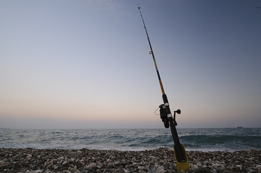 Angler with fishing gear