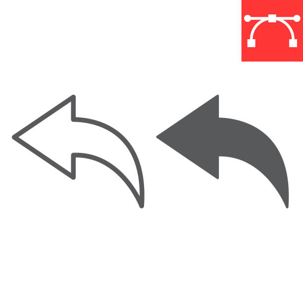 Go Back line and glyph icon, ui and button, arrow left sign vector graphics, editable stroke linear icon, eps 10. Go Back line and glyph icon, ui and button, arrow left sign vector graphics, editable stroke linear icon, eps 10 back arrow stock illustrations
