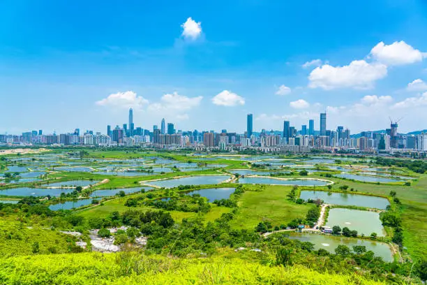 Photo of View of rural green fields in Hong Kong border