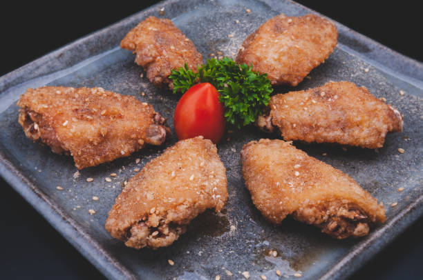 istock Fried crispy chicken wing in Japanese style. 1257735529
