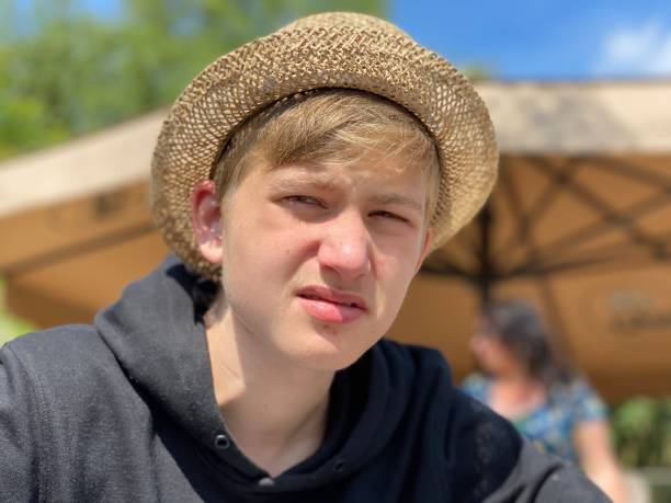 istock Teenager boy in close up 1257741475