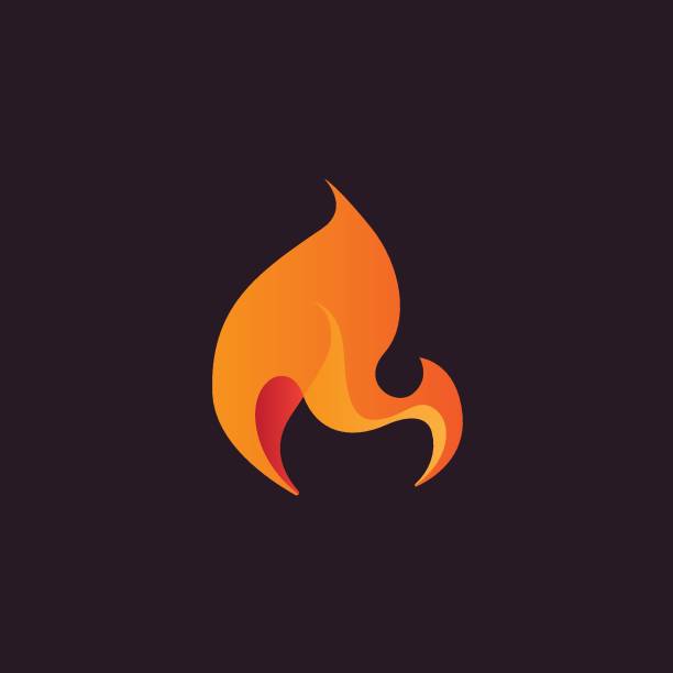 Abstract flame design element, stylized fire icon Abstract flame design element, stylized fire icon, three-dimensional modern vector flame patterns stock illustrations