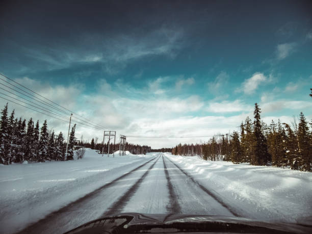 driving on the snow in finland