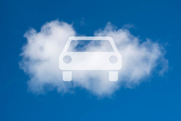istock Car in the cloud symbol 1257750570