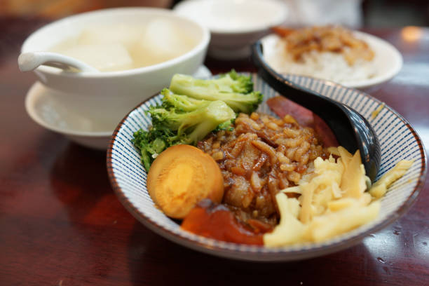 istock Braised Pork on Rice with egg and pickle 1257753486