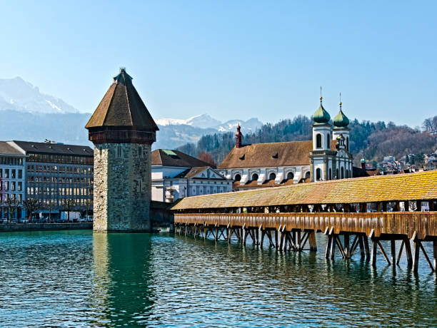istock The water tower and the chapel bridge on a sunny spring day 1257754205