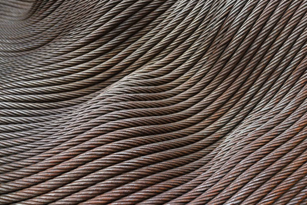 istock Full Frame Shot Of Steel Cables 1257756311