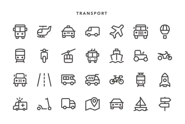 Vector illustration of Transport Icons