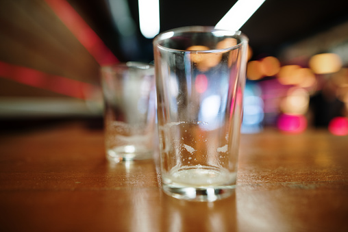 Empty beer glasses