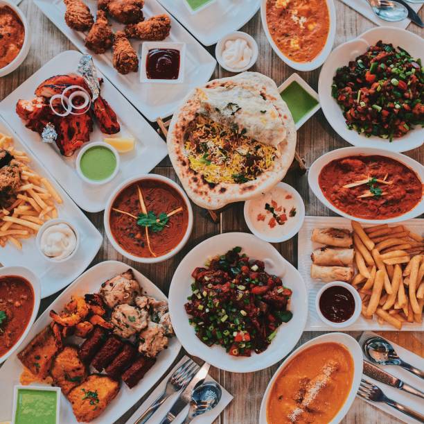 istock Delicious Indian Cuisine Set Wallpaper Background Flatlay 1257759723