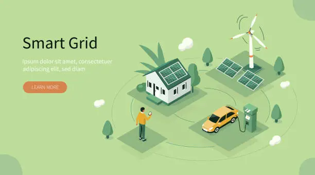 Vector illustration of smart grid