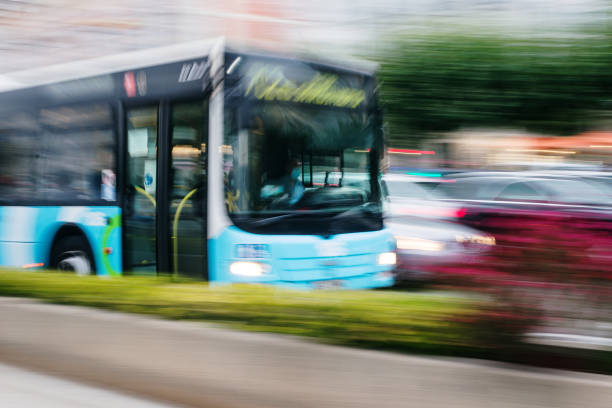 istock City bus in motion 1257769583
