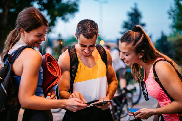 istock Checking fitness activity on phone after training 1257780217