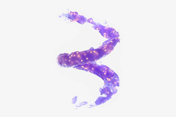 istock Purple swirling liquid with white background, 3d rendering. 1257787554