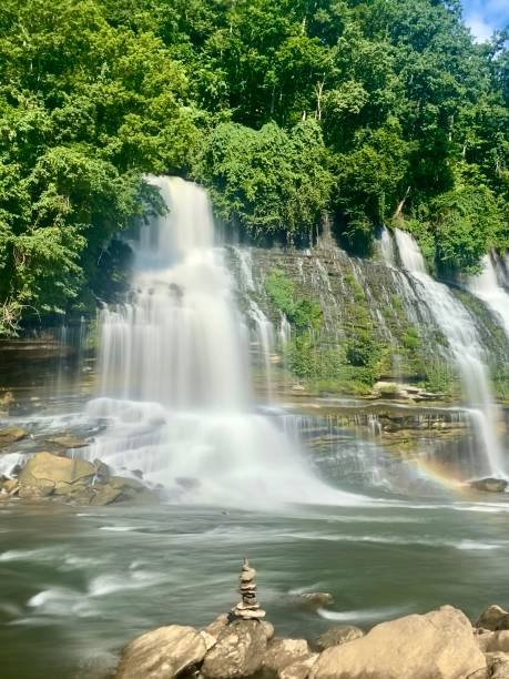 twin falls, rock island tn - tennessee waterfall stream forest zdjęcia i obrazy z banku zdjęć