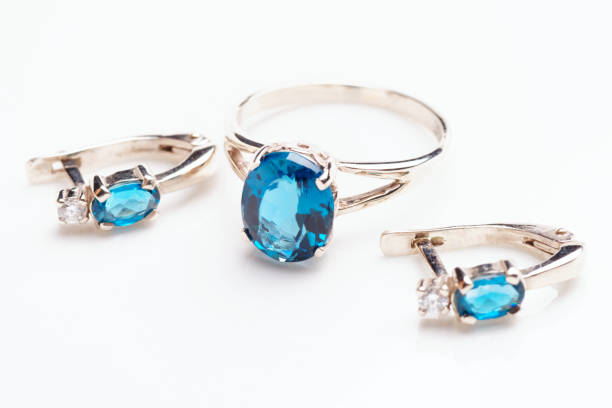istock Set of ring and earrings with topazes 1257796056