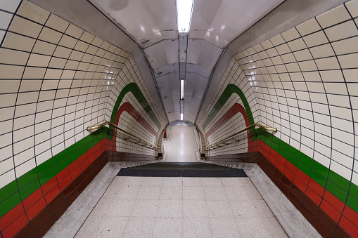 Subway stairs In Piccadilly Circus.