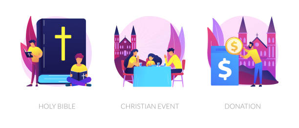 illustrations, cliparts, dessins animés et icônes de métaphores de concept de vecteur de christianisme - human hand god applauding praying
