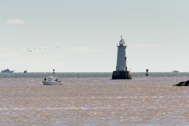 istock Great Beds Lighthouse in Raritan Bay New Jersey 1257799493