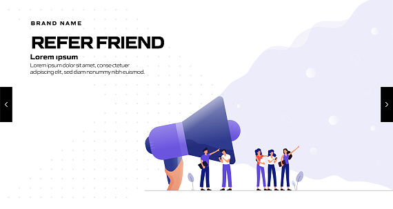 Refer A Friend Concept Vector Illustration for Website Banner, Advertisement and Marketing Material, Online Advertising, Business Presentation etc.