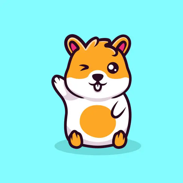 Vector illustration of Cute hamster mascot design