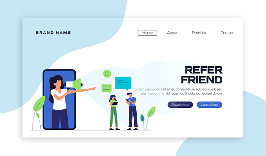 Refer A Friend Concept Vector Illustration for Landing Page Template, Website Banner, Advertisement and Marketing Material, Online Advertising, Business Presentation etc.