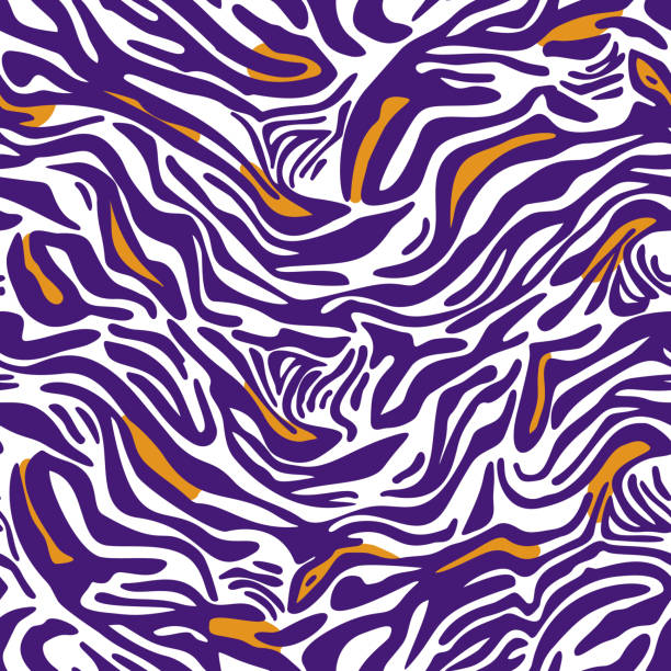 istock Geometric seamless pattern made of curved wavy lines. Artistic zebra stripes background. Rippled water texture ornament. 1257817724
